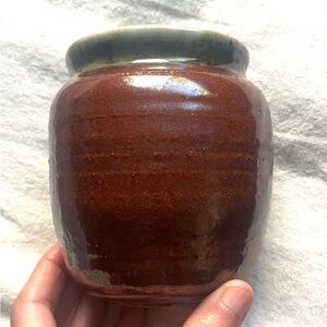Artist Small Pottery Vessel Brown Ceramic Vase Hand Thrown Boho Cottage Core
